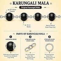 Silver Karungali Mala 54 Beads β 30 Inch