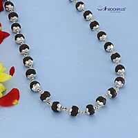 Silver Karungali Mala 54 Beads β 30 Inch