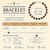 925 Sterling Silver Handmade Tied Rudraksha and Karungali Bracelet