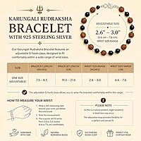 925 Sterling Silver Handmade Tied Rudraksha and Karungali Bracelet