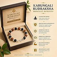 925 Sterling Silver Handmade Tied Rudraksha and Karungali Bracelet
