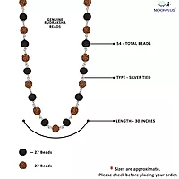 Silver Tied rudraksha-karungali mala