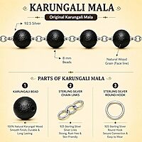 Silver Karungali Mala 54 Beads β 30 Inch