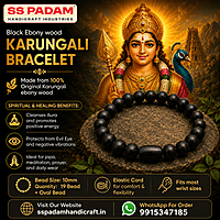 10MM Black Ebony Wood Karungali Bracelet 100% Original