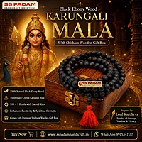 Black Ebony Wood Karungali Unpolished Pure & Natural Big Size Mala with Sheesham Wooden Gift Box