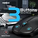 FRONTECH Wireless Keyboard and Mouse Combo | Membrane Keys with Retractable Stands | USB Plug & Play | Ergonomic & Comfortable Design | 1 Year Warranty (KB-0026, Black)