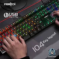 Frontech KB-0040 – USB wired keyboard with low-profile keys, ergonomic design & durable build. Ideal for office and everyday computing use.