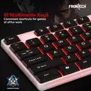 Frontech KB-0042P – RGB gaming keyboard with mechanical feel, USB connection, anti-ghosting keys & durable build. Designed for fast-paced gaming.