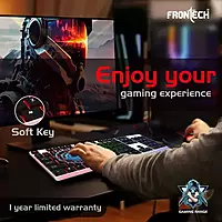 Frontech KB-0042P – RGB gaming keyboard with mechanical feel, USB connection, anti-ghosting keys & durable build. Designed for fast-paced gaming.