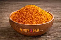 Kerala organic turmeric powder 200g chemical free haldi in wooden bowl by Worth2Deal