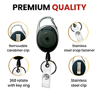 Black Key Reel ID Card Badge Holder
