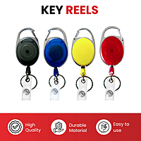 Black Key Reel ID Card Badge Holder