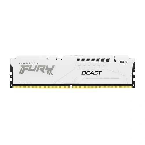 Kingston Fury Beast White 16GB 5200MHz DDR5 RAM – CL40 | UDIMM | Intel XMP | Lifetime Warranty