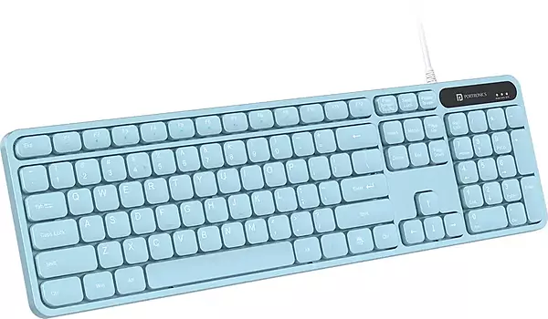 Portronics Ki-Pad 3 USB Wired Keyboard – Full Size offers a comfortable typing experience with its sleek design, responsive keys, and durable build, perfect for home or office use.