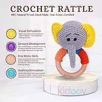 Hello World Baby Gift Set – Crochet Rattle, Wooden Teethers & Cotton Towel|Mixed Teether Gift Set
