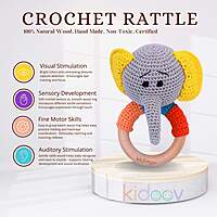 Hello World Baby Gift Set – Crochet Rattle, Wooden Teethers & Cotton Towel|Mixed Teether Gift Set