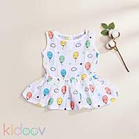 Muslin Frock Button Baby Dress | Organic Cotton Baby Clothing | Set of 3