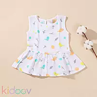 Muslin Frock Button Baby Dress | Organic Cotton Baby Clothing | Set of 3