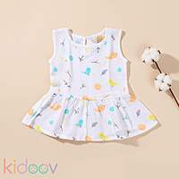 Muslin Frock Button Baby Dress | Organic Cotton Baby Clothing | Set of 3