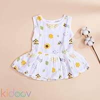 Muslin Frock Button Baby Dress | Organic Cotton Baby Clothing | Set of 3