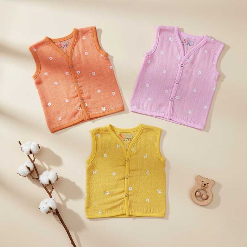 Dyed Muslin Jabla Button Tops | Organic Cotton Baby Clothing | Set of 3