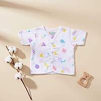 Muslin Jabla Button Half Sleeve Tops | Organic Cotton Baby Clothing | Set of 3