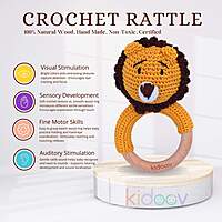 Hello World Baby Gift Set – Crochet Rattle, Wooden Teethers & Cotton Towel|Mixed Teether Gift Set