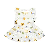 Muslin Frock Button Baby Dress | Set of 3
