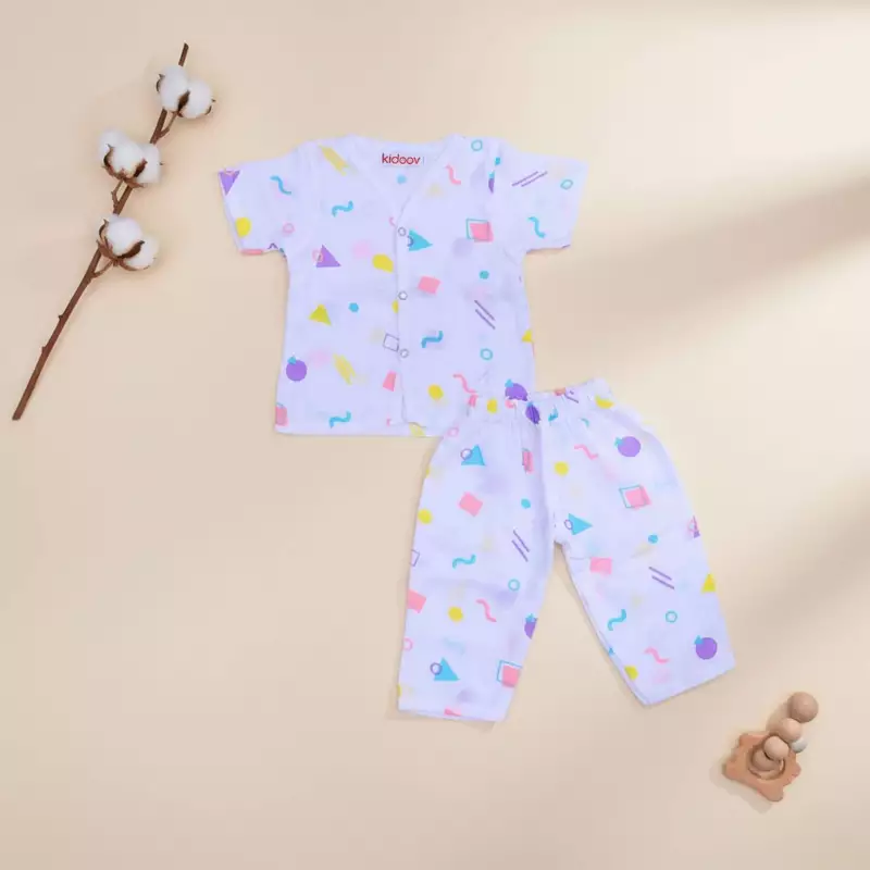 Muslin Night Suit Half Sleeve | Organic Cotton Baby Sleepwear