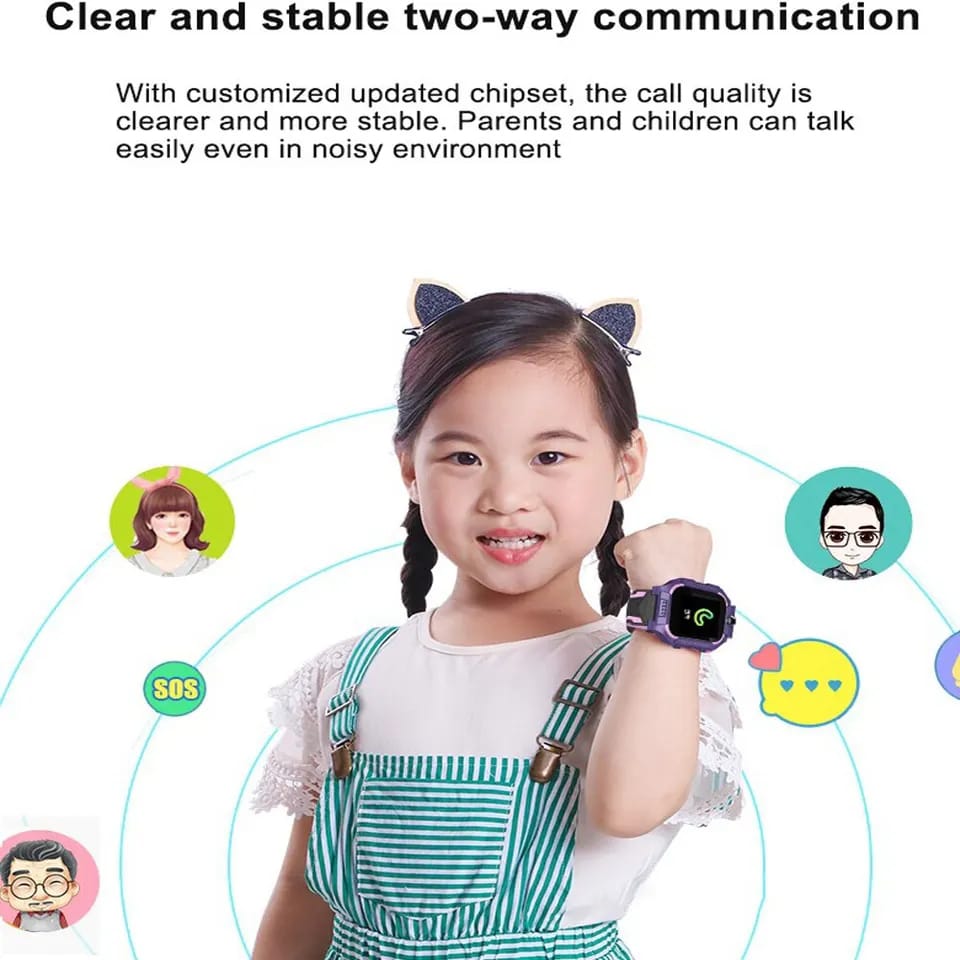 Smart Kids LBS Tracking Watch with Voice Calling, SOS, Remote Monitoring, Camera, Smartwatch