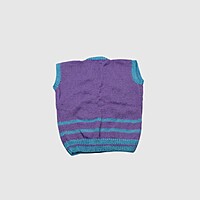 (4 - 5 Years) Baby Woolen Sweater, Handknitted, Purple and Blue Striped