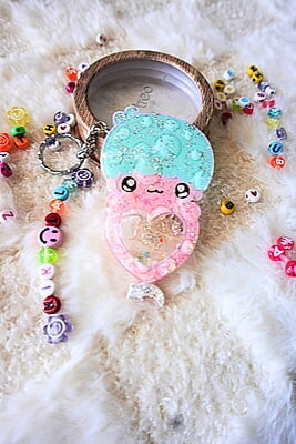 KIKI & LALA 3/HELLO KITTY SHAKER KEY CHAIN