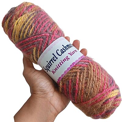 Squirrel Cashmere Yarn 117 Red Brown Multi