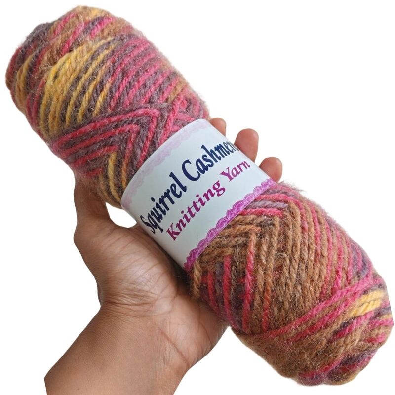 Squirrel Cashmere Yarn 117 Red Brown Multi