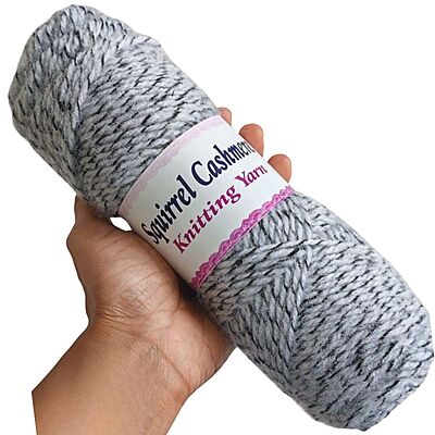 Squirrel Cashmere Yarn 120 Grey Black Multi