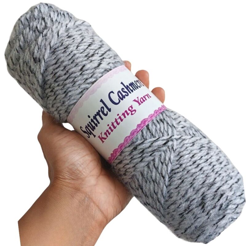 Squirrel Cashmere Yarn 120 Grey Black Multi