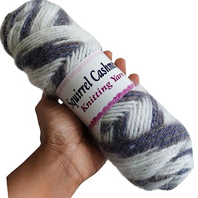 Squirrel Cashmere Yarn 118 White Grey Multi