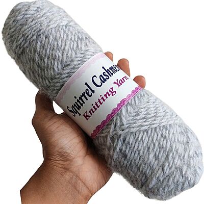 Squirrel Cashmere Yarn 116 Lite Grey White Multi