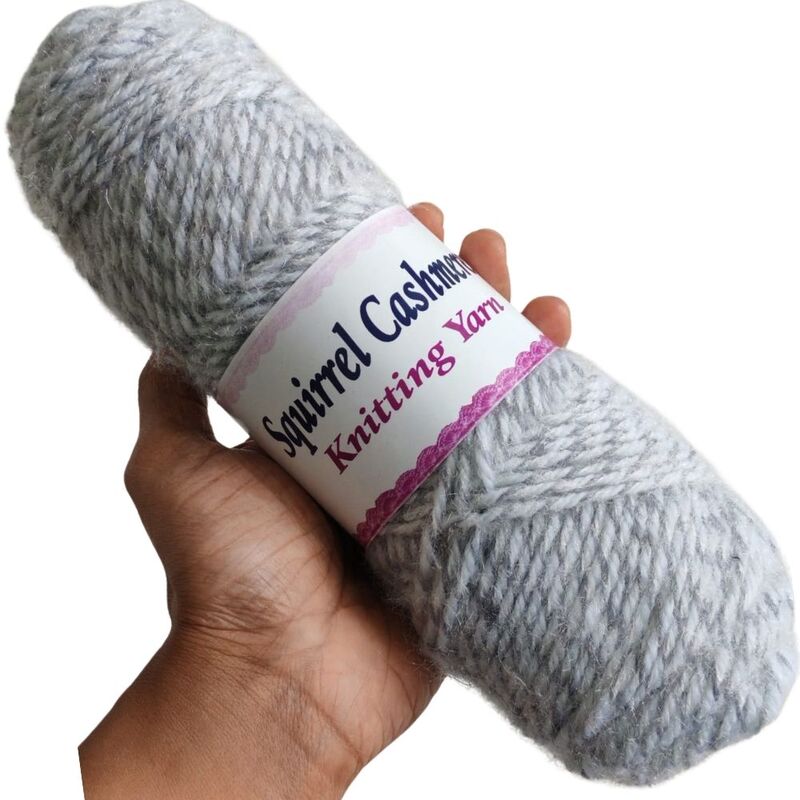 Squirrel Cashmere Yarn 116 Lite Grey White Multi