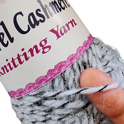 Squirrel Cashmere Yarn 120 Grey Black Multi