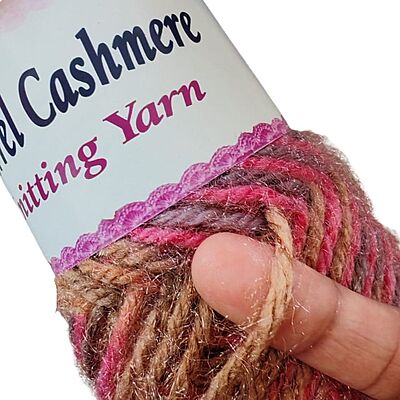 Squirrel Cashmere Yarn 117 Red Brown Multi
