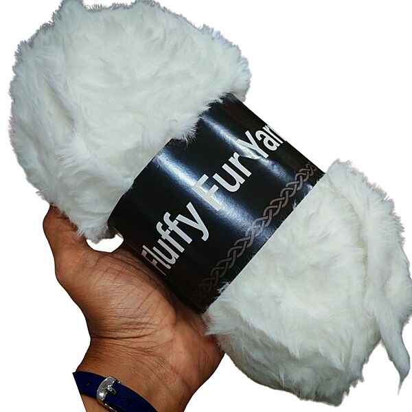 Fluffy Fur Yarn 01 White