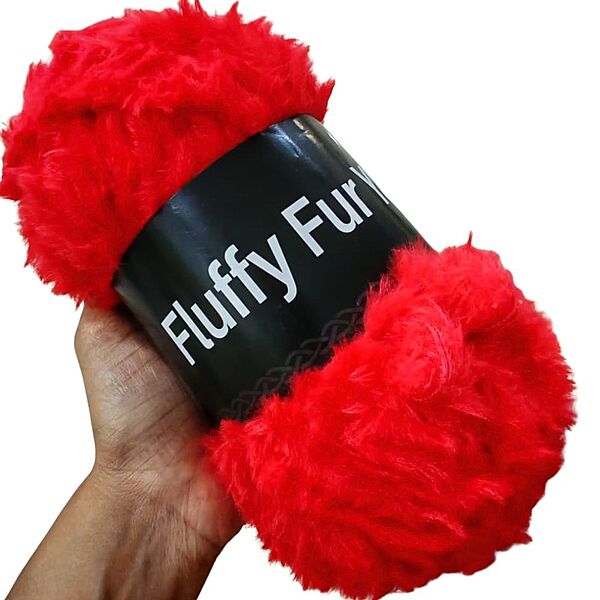 Fluffy Fur Yarn 20 Light Red