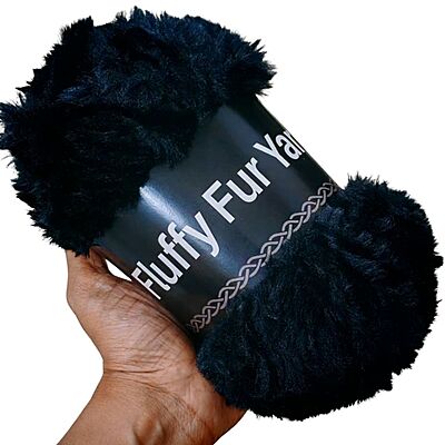 Fluffy Fur Yarn Black Fluffy Fur Yarn Black