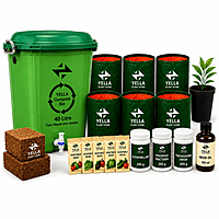Yella Terrace Garden Kit + 40L Compost Bin | Complete Home Gardening Starter Kit for Beginners