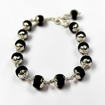 Karungali Silver Bracelet 8mm Karungali Silver Bracelet 8mm