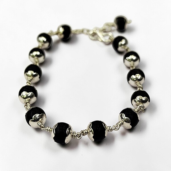 Karungali Silver Bracelet 8mm