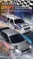 LDRC Model 2804PRO performing an indoor desktop drift slide with gyro stabilization active