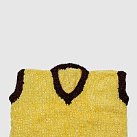 (3-4 Years) Baby Woolen Sweater, Handknitted, Yellow with Brown Stripes