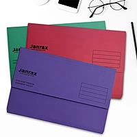 Pack of 10 Assorted Coloured Card Premium Foolscap Document Wallets